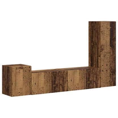 vidaXL TV Cabinet Set Wall-mounted 4 pcs Old Wood Engineered Wood