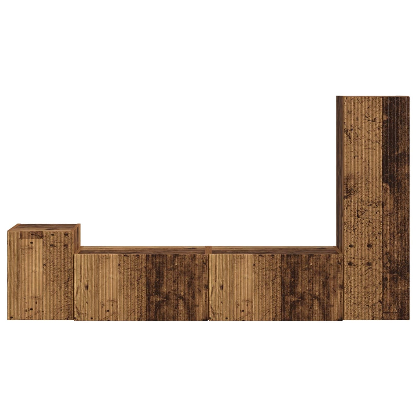 vidaXL TV Cabinet Set Wall-mounted 4 pcs Old Wood Engineered Wood