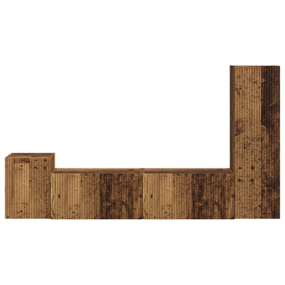 vidaXL TV Cabinet Set Wall-mounted 4 pcs Old Wood Engineered Wood