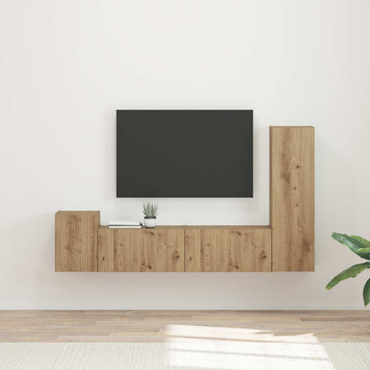 vidaXL TV Cabinet Set 4 pcs Artisan Oak Engineered Wood