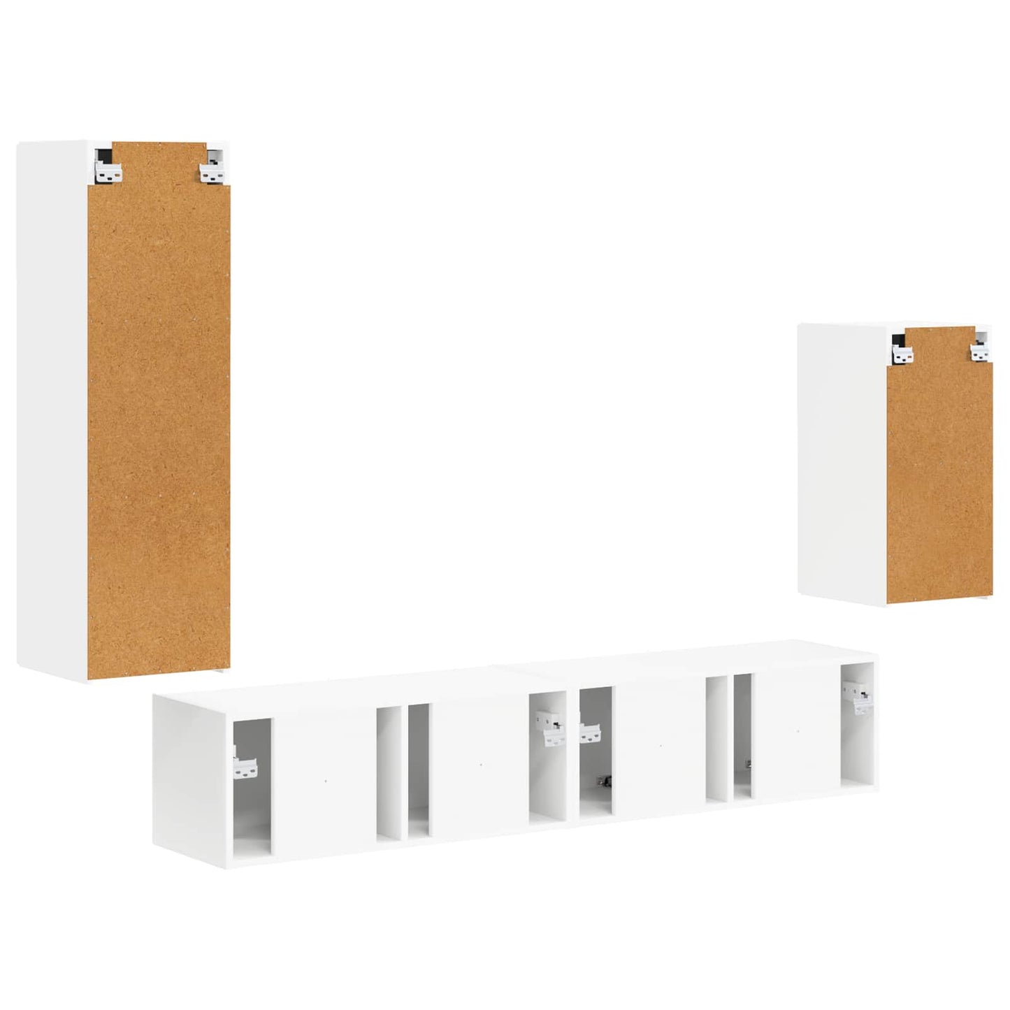 vidaXL TV Cabinet Set Wall-mounted 4 pcs White Engineered Wood