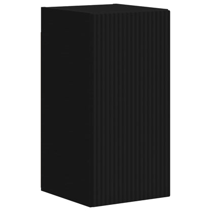 vidaXL TV Cabinet Set Wall-mounted 4 pcs Black Engineered Wood
