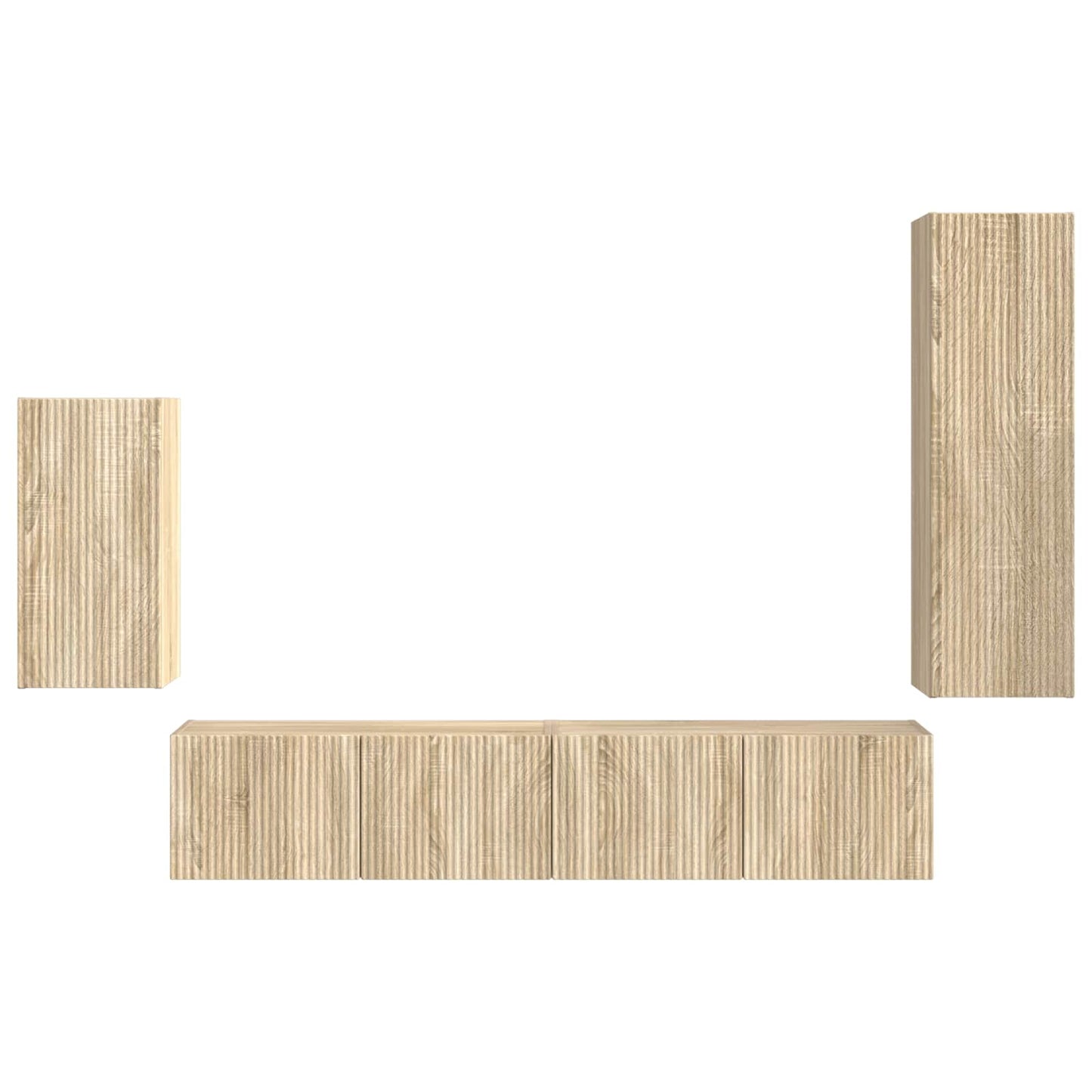 vidaXL TV Cabinet Set Wall-mounted 4 pcs Sonoma Oak Engineered Wood
