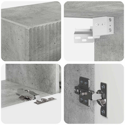 vidaXL TV Cabinet Set Wall-mounted 4 pcs Concrete Grey Engineered Wood
