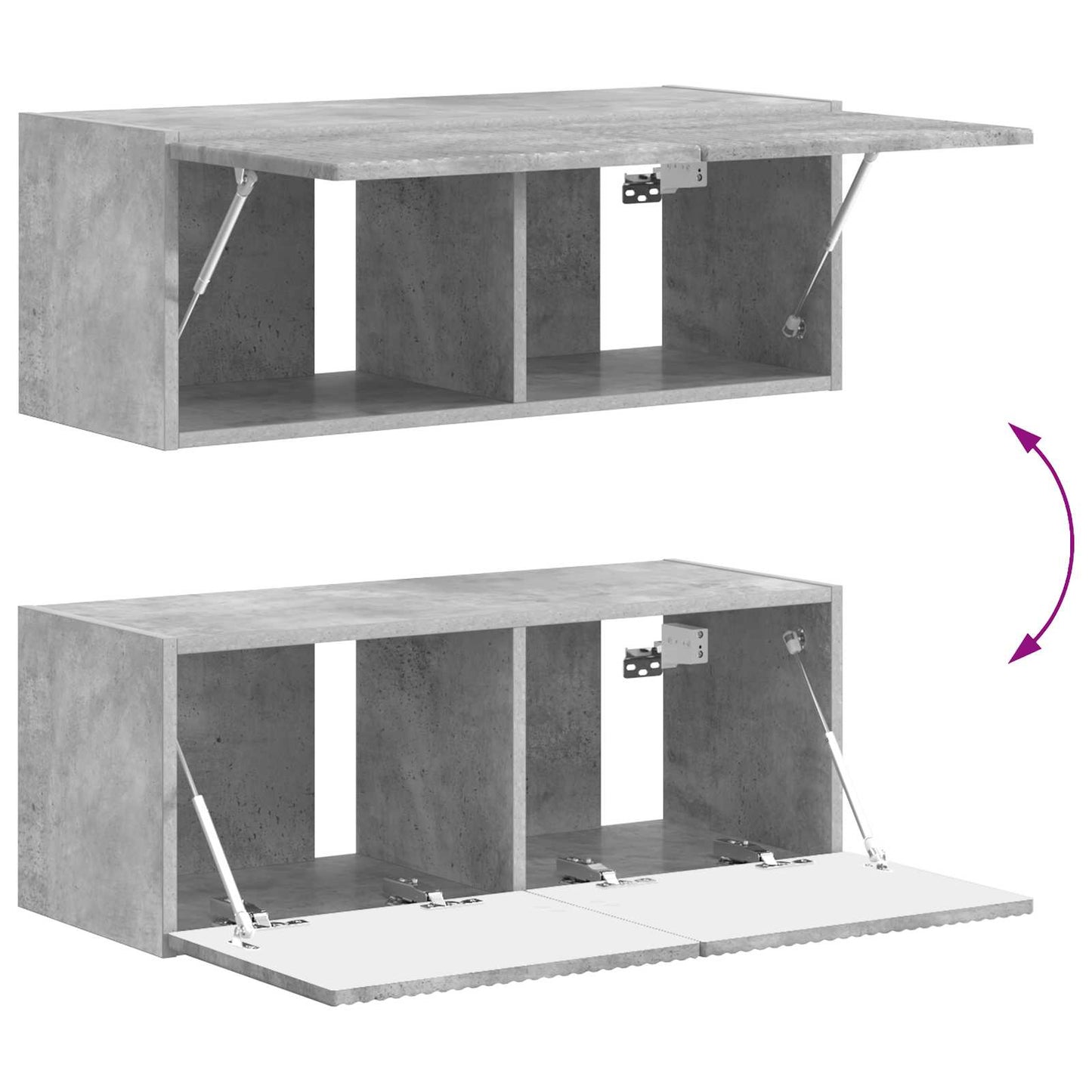 vidaXL TV Cabinet Set Wall-mounted 4 pcs Concrete Grey Engineered Wood