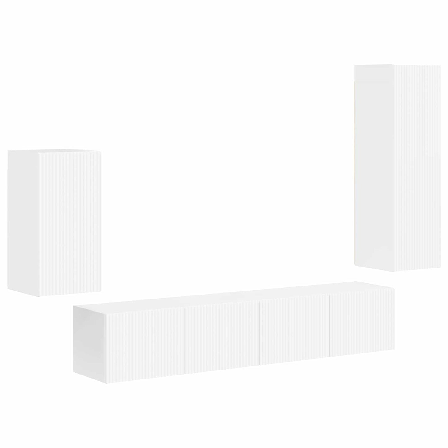 vidaXL TV Cabinet Set 4 pcs High Gloss White Engineered Wood