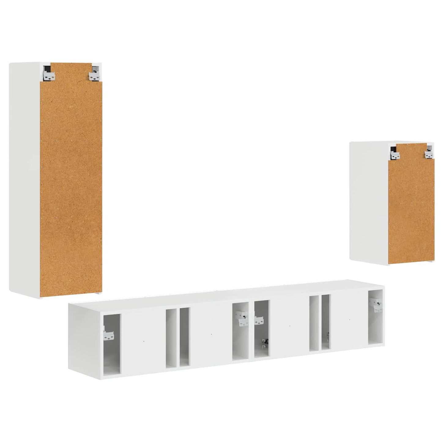 vidaXL TV Cabinet Set 4 pcs High Gloss White Engineered Wood