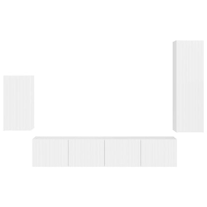 vidaXL TV Cabinet Set 4 pcs High Gloss White Engineered Wood