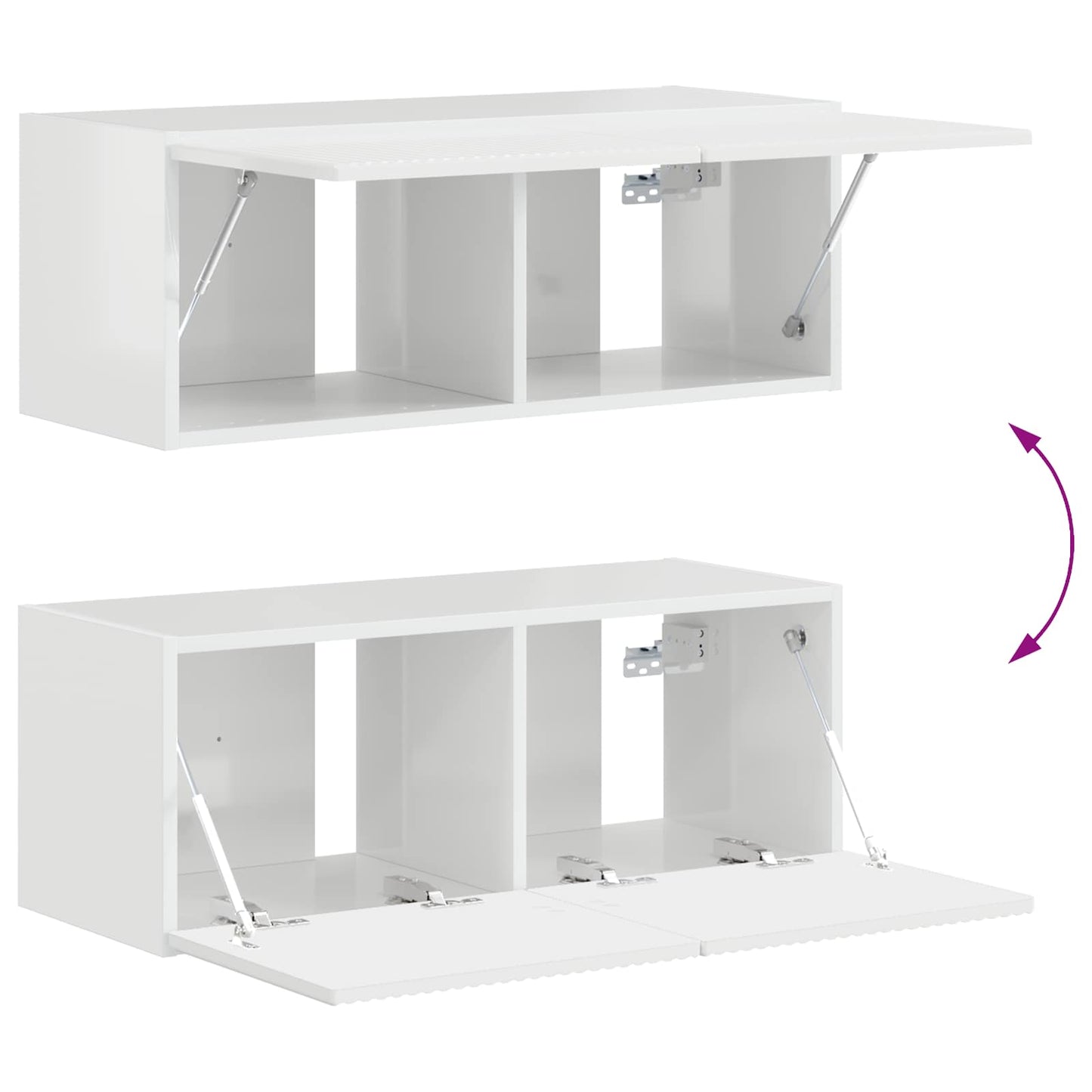 vidaXL TV Cabinet Set 4 pcs High Gloss White Engineered Wood