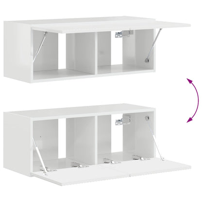 vidaXL TV Cabinet Set 4 pcs High Gloss White Engineered Wood