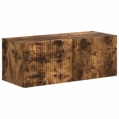 vidaXL TV Cabinet Set Wall-mounted 4 pcs Smoked Oak Engineered Wood