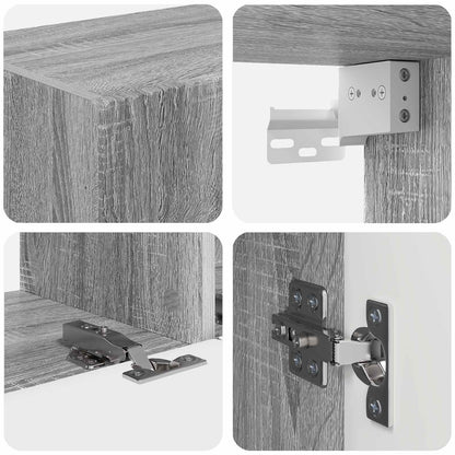 vidaXL TV Cabinet Set Wall-mounted 4 pcs Grey Sonoma Engineered Wood