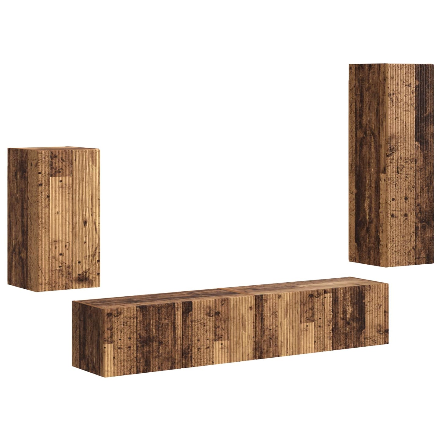 vidaXL TV Cabinet Set Wall-mounted 4 pcs Old Wood Engineered Wood