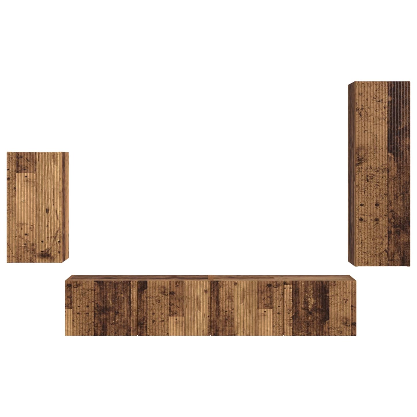 vidaXL TV Cabinet Set Wall-mounted 4 pcs Old Wood Engineered Wood
