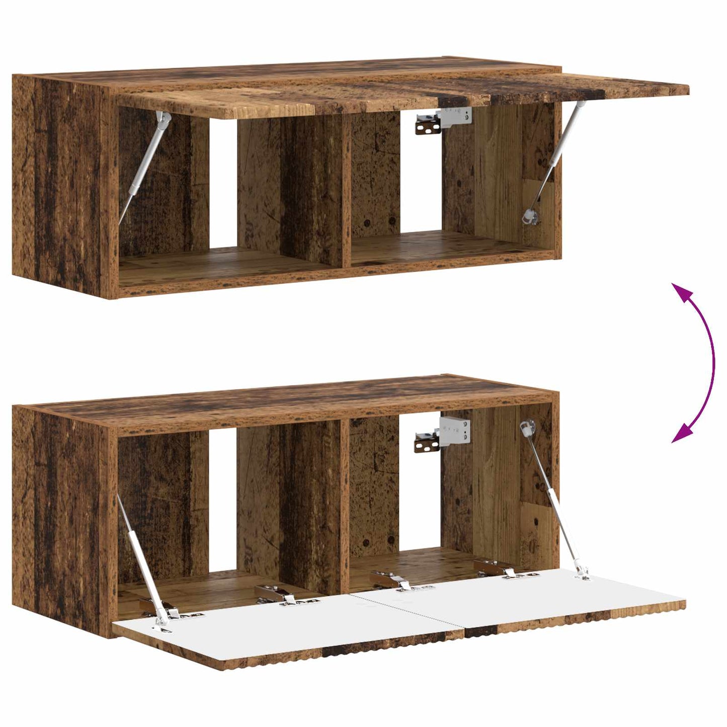 vidaXL TV Cabinet Set Wall-mounted 4 pcs Old Wood Engineered Wood