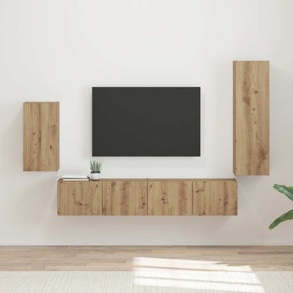 vidaXL TV Cabinet Set 4 pcs Artisan Oak Engineered Wood