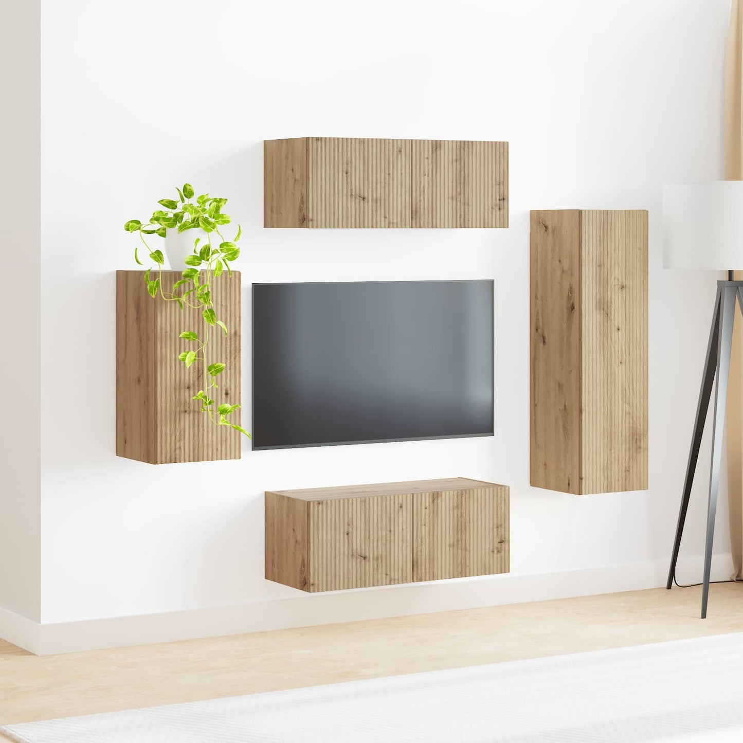 vidaXL TV Cabinet Set 4 pcs Artisan Oak Engineered Wood