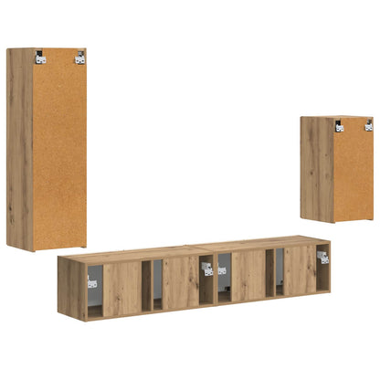 vidaXL TV Cabinet Set 4 pcs Artisan Oak Engineered Wood