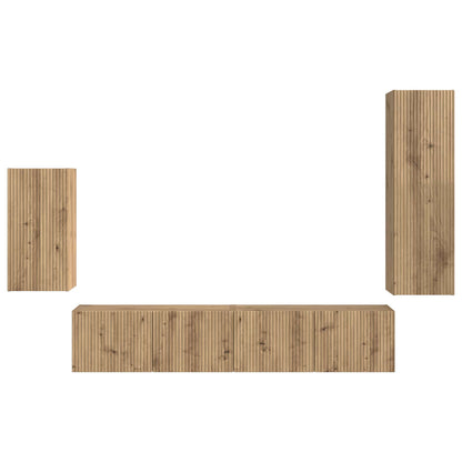 vidaXL TV Cabinet Set 4 pcs Artisan Oak Engineered Wood