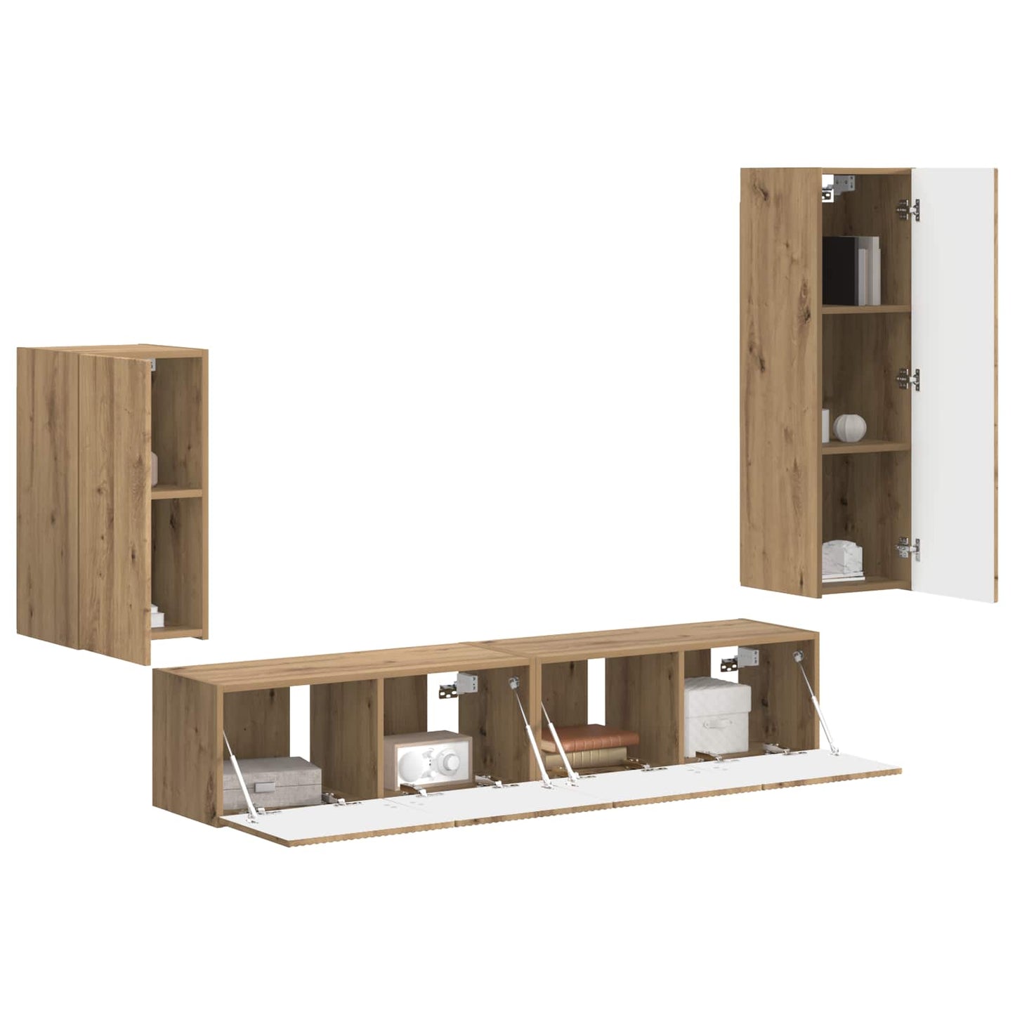 vidaXL TV Cabinet Set 4 pcs Artisan Oak Engineered Wood