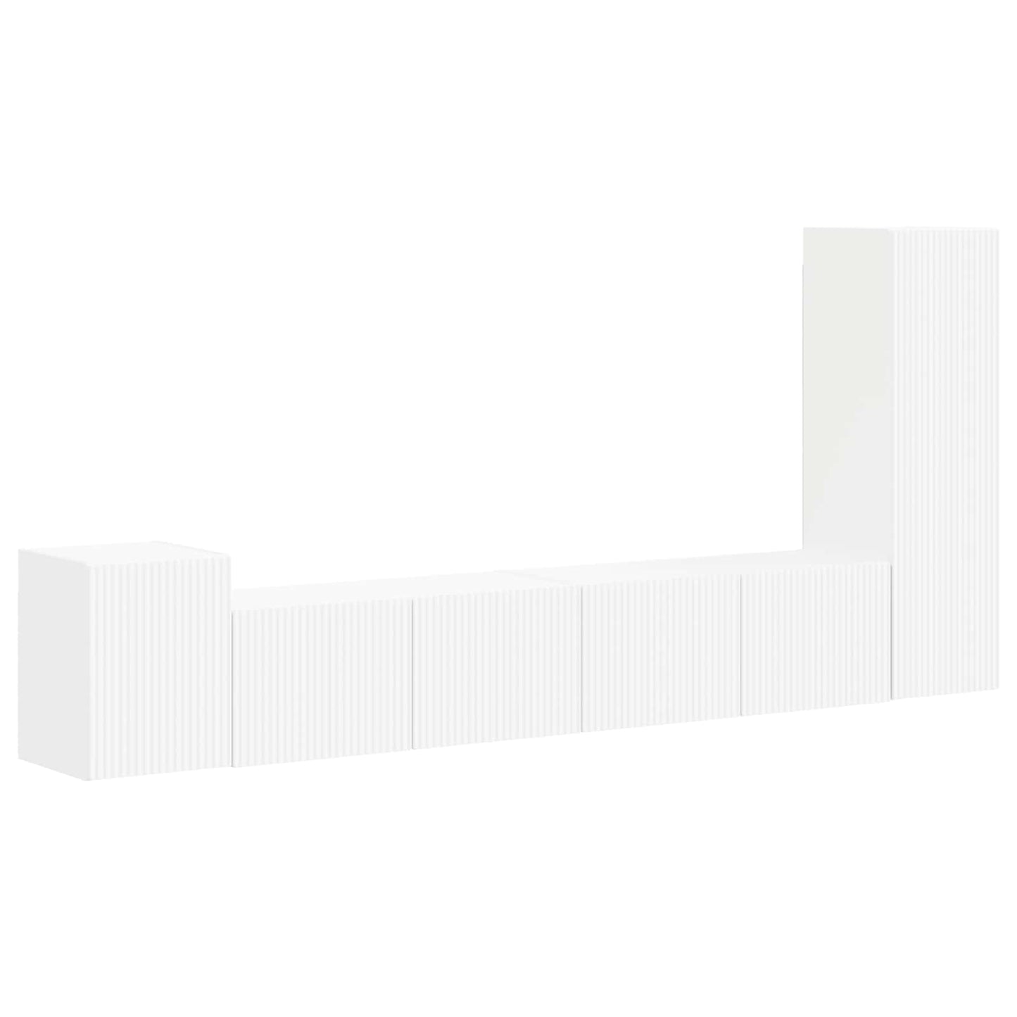 vidaXL TV Cabinet Set Wall-mounted 3 pcs White Engineered Wood