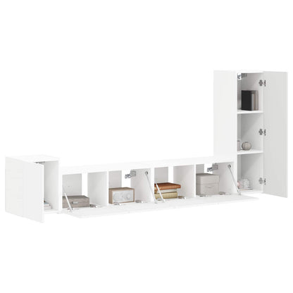 vidaXL TV Cabinet Set Wall-mounted 3 pcs White Engineered Wood