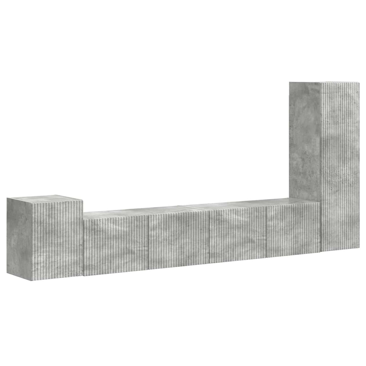 vidaXL TV Cabinet Set Wall-mounted 3 pcs Concrete Grey Engineered Wood
