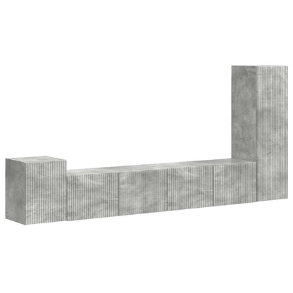 vidaXL TV Cabinet Set Wall-mounted 3 pcs Concrete Grey Engineered Wood