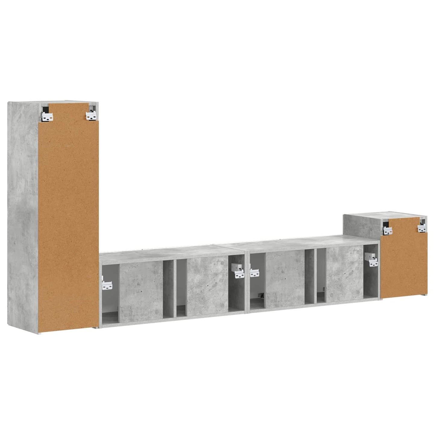 vidaXL TV Cabinet Set Wall-mounted 3 pcs Concrete Grey Engineered Wood