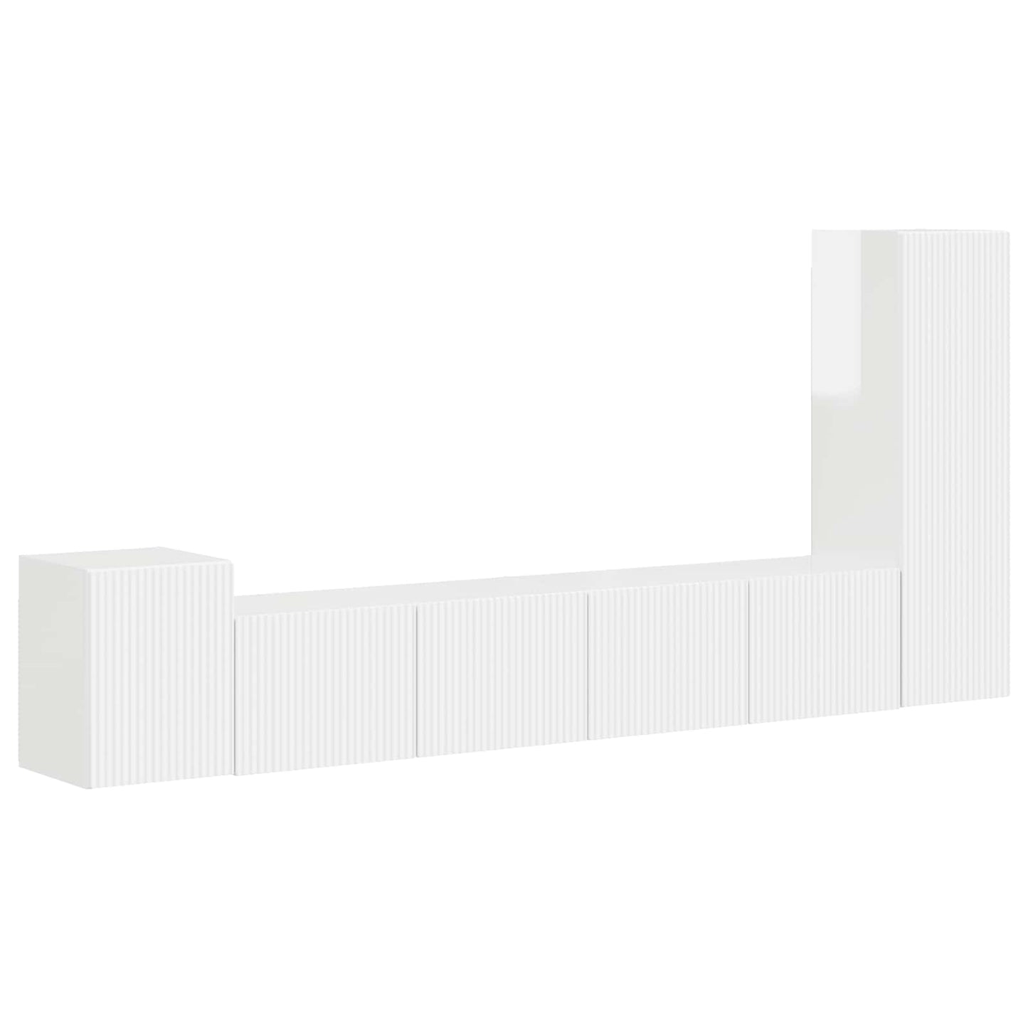 vidaXL TV Cabinet Set 3 pcs High Gloss White Engineered Wood