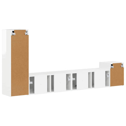 vidaXL TV Cabinet Set 3 pcs High Gloss White Engineered Wood