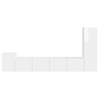 vidaXL TV Cabinet Set 3 pcs High Gloss White Engineered Wood