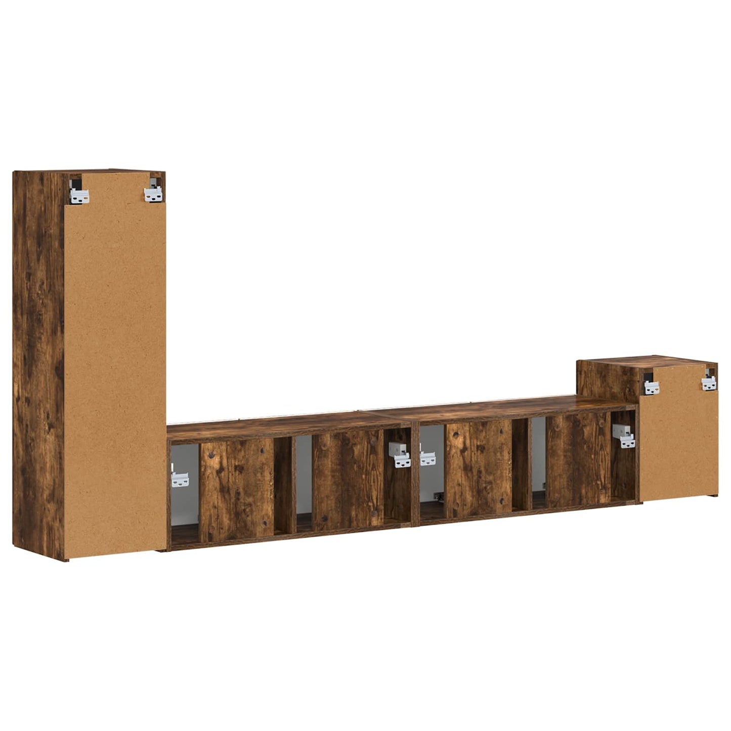 vidaXL TV Cabinet Set Wall-mounted 3 pcs Smoked Oak Engineered Wood