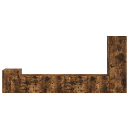 vidaXL TV Cabinet Set Wall-mounted 3 pcs Smoked Oak Engineered Wood