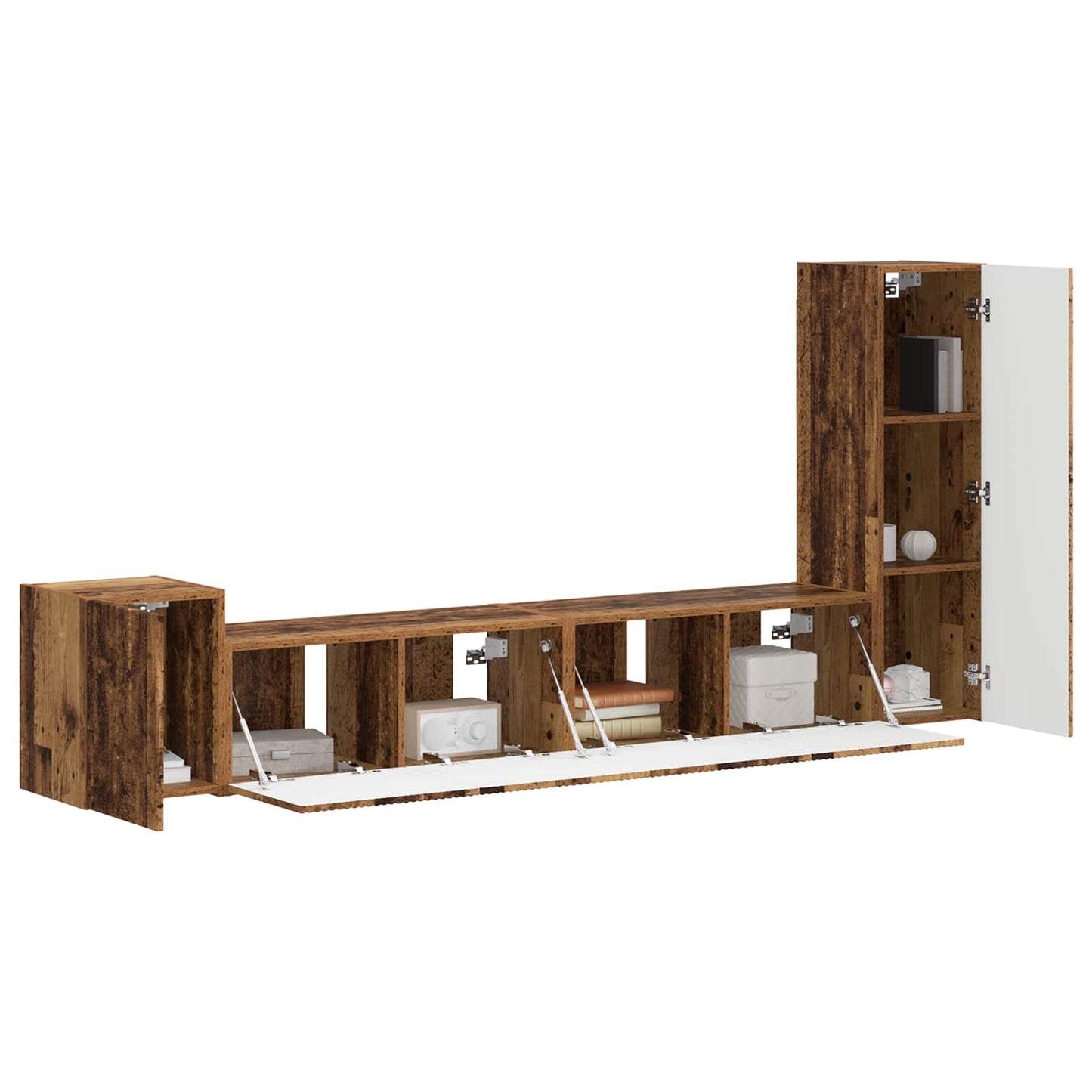 vidaXL TV Cabinet Set Wall-mounted 3 pcs Old Wood Engineered Wood