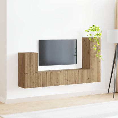 vidaXL TV Cabinet Set 3 pcs Artisan Oak Engineered Wood