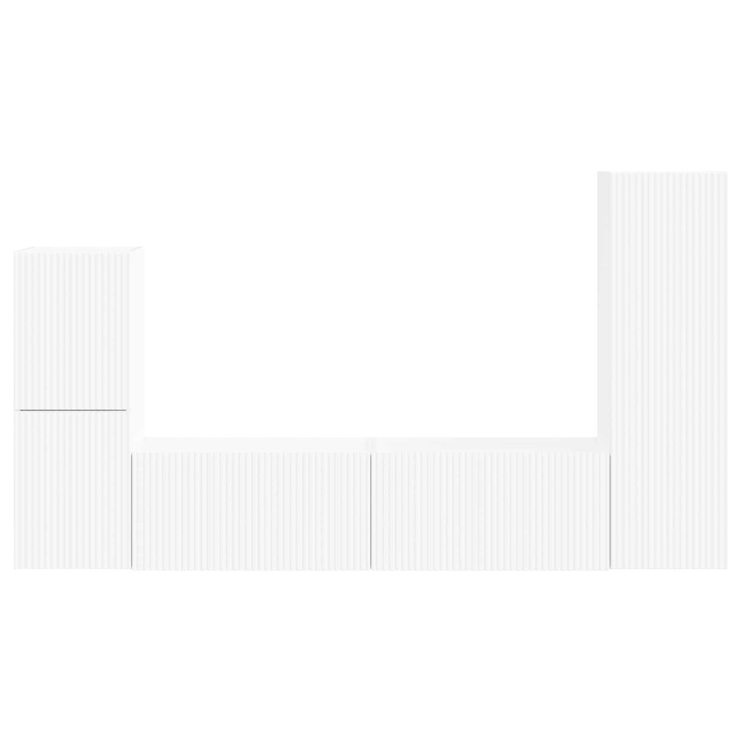 vidaXL TV Cabinet Set Wall-mounted 4 pcs White Engineered Wood