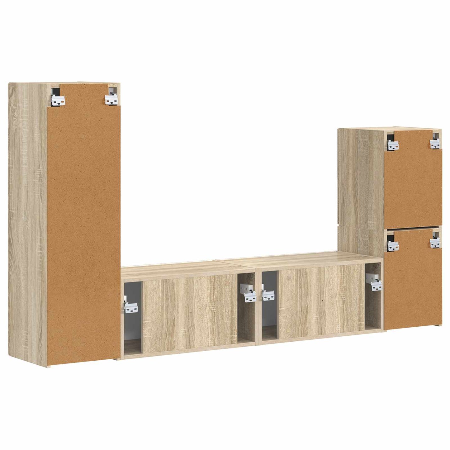 vidaXL TV Cabinet Set Wall-mounted 4 pcs Sonoma Oak Engineered Wood