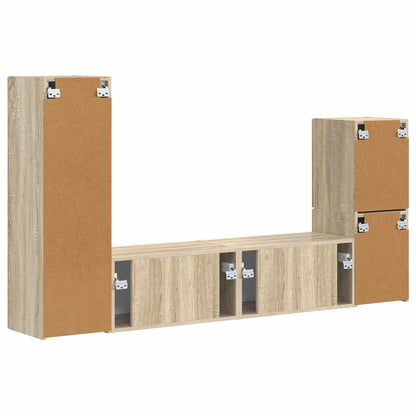 vidaXL TV Cabinet Set Wall-mounted 4 pcs Sonoma Oak Engineered Wood