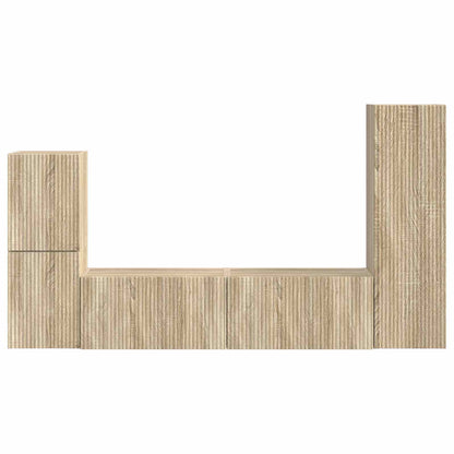 vidaXL TV Cabinet Set Wall-mounted 4 pcs Sonoma Oak Engineered Wood