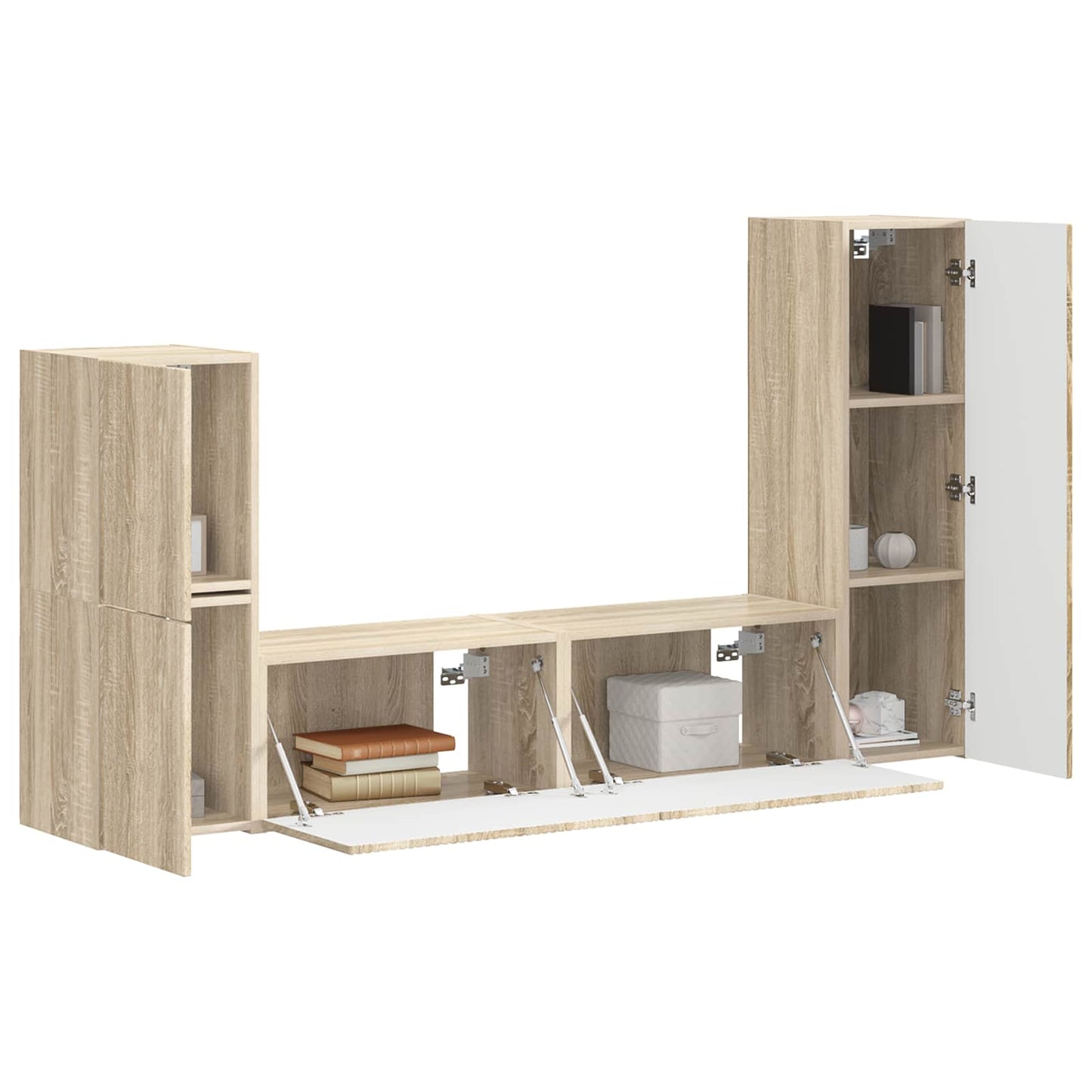 vidaXL TV Cabinet Set Wall-mounted 4 pcs Sonoma Oak Engineered Wood