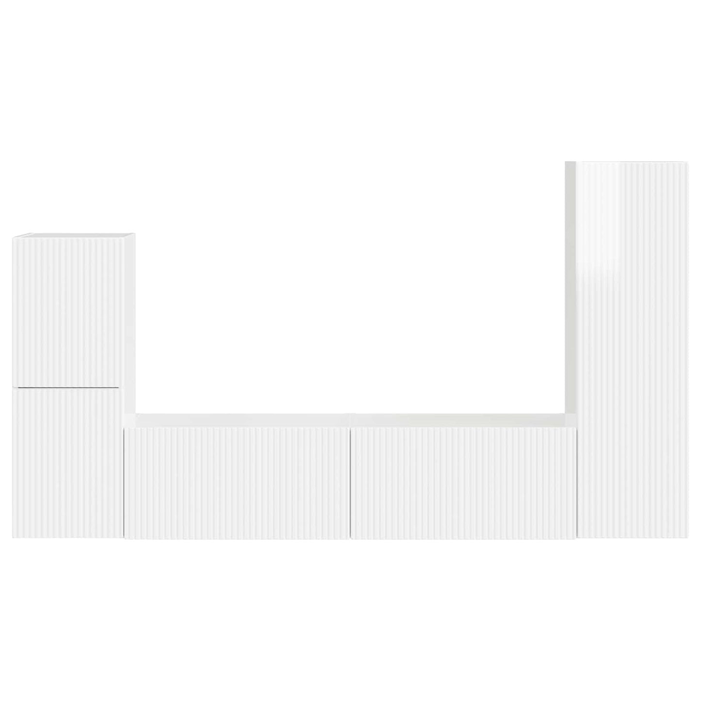 vidaXL TV Cabinet Set 4 pcs High Gloss White Engineered Wood