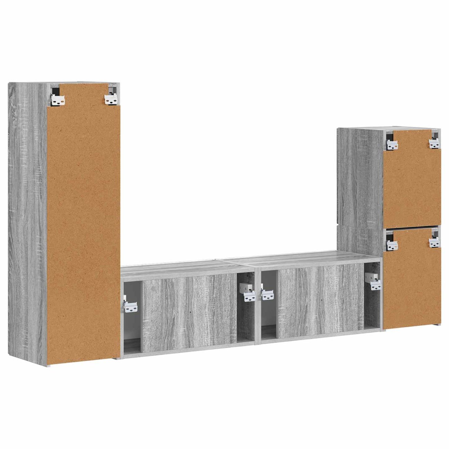 vidaXL TV Cabinet Set Wall-mounted 4 pcs Grey Sonoma Engineered Wood