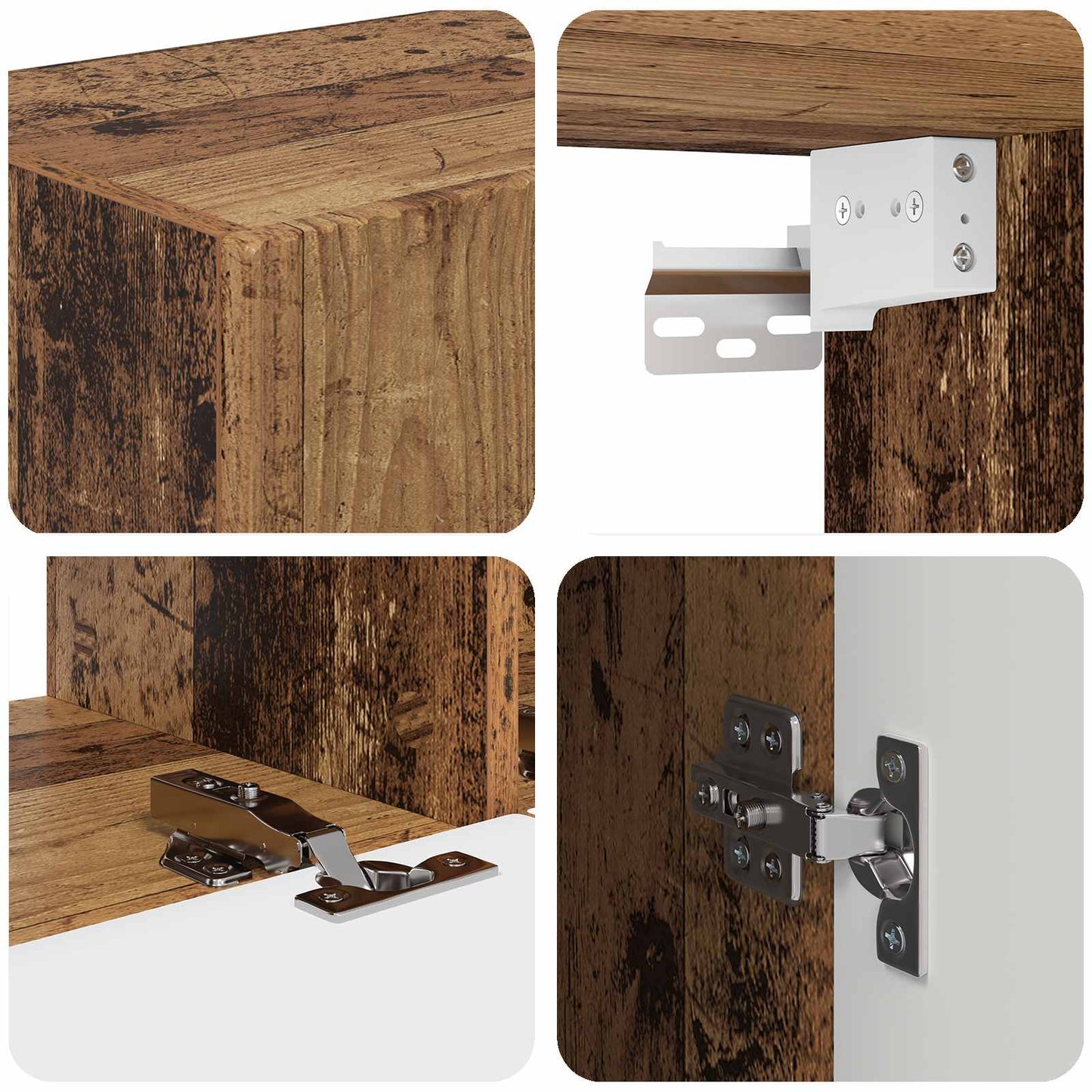 vidaXL TV Cabinet Set Wall-mounted 4 pcs Old Wood Engineered Wood