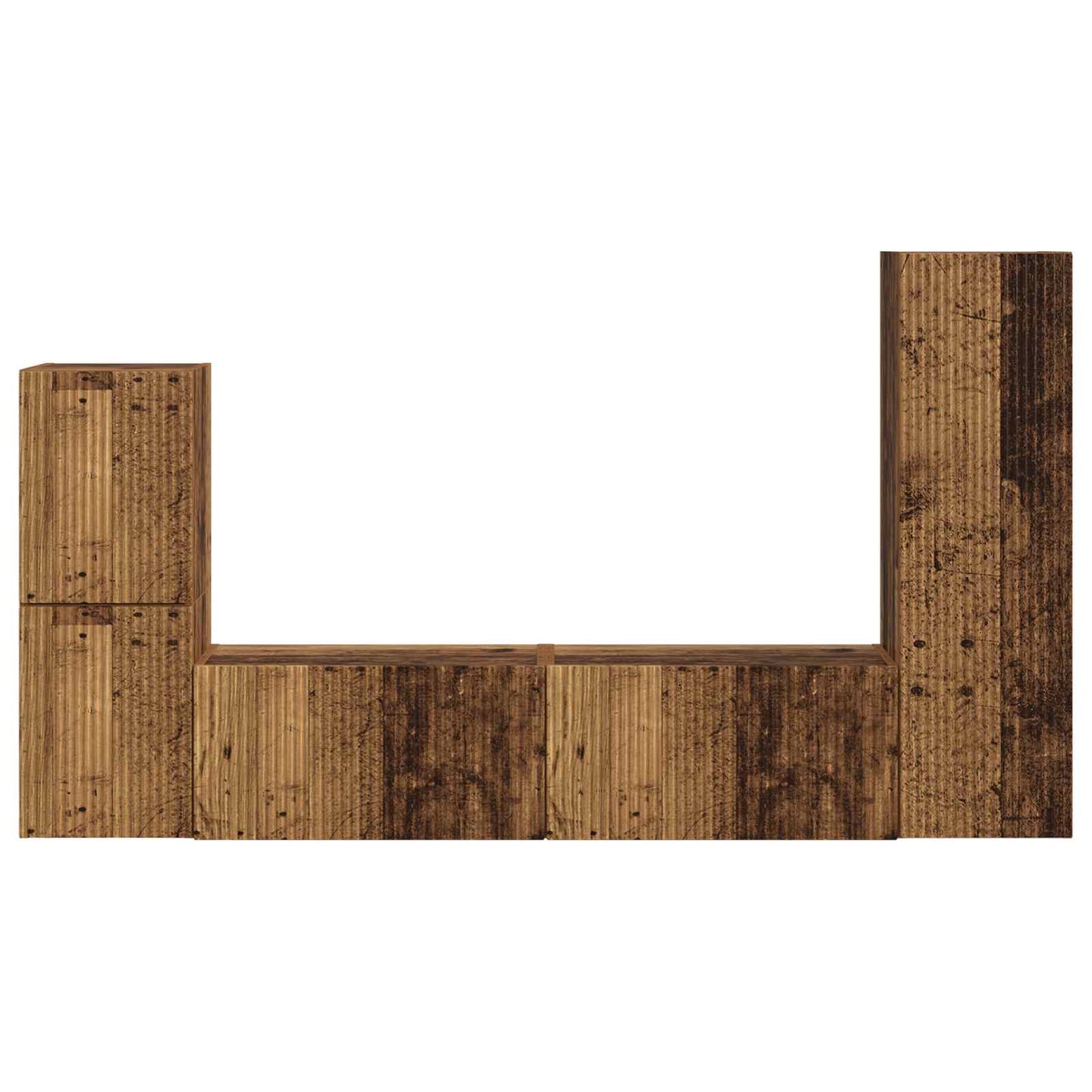 vidaXL TV Cabinet Set Wall-mounted 4 pcs Old Wood Engineered Wood