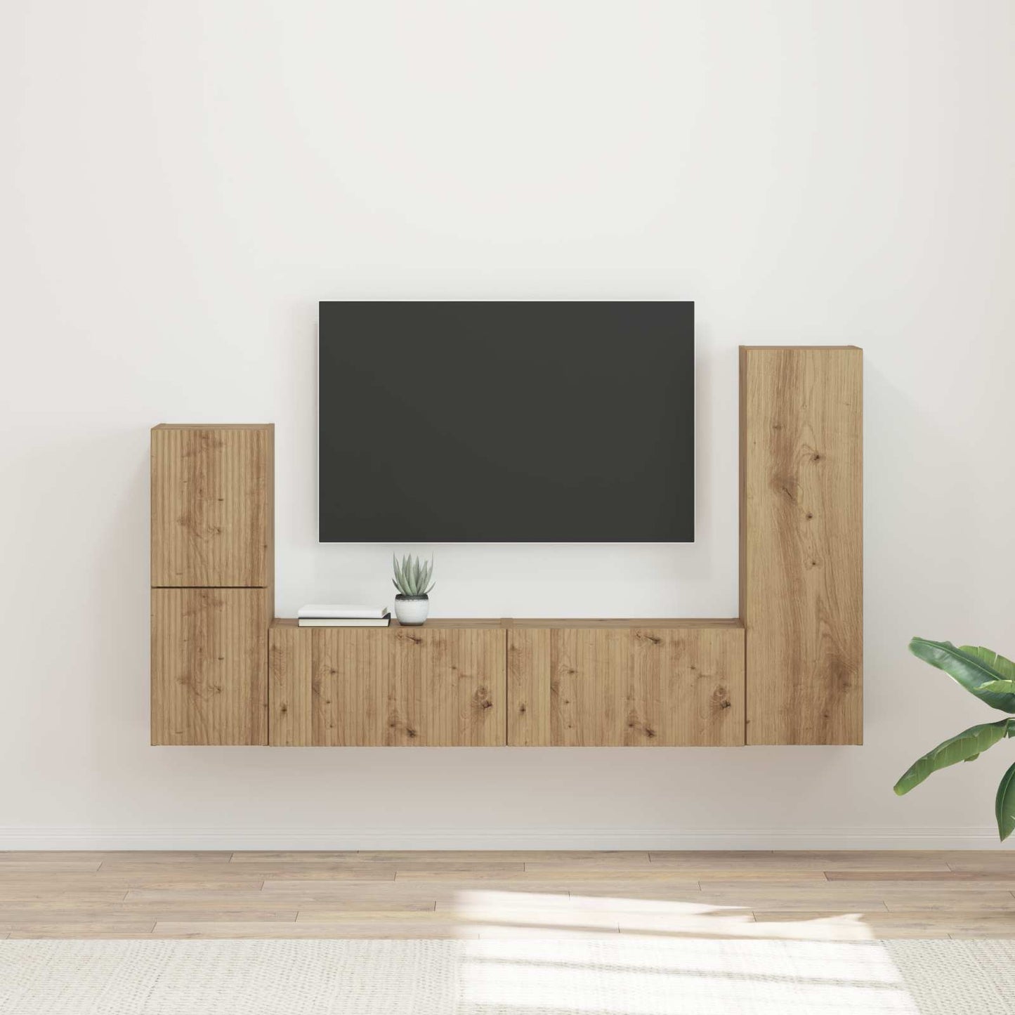 vidaXL TV Cabinet Set 4 pcs Artisan Oak Engineered Wood