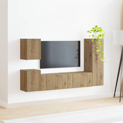 vidaXL TV Cabinet Set 4 pcs Artisan Oak Engineered Wood