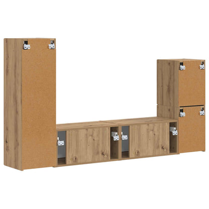 vidaXL TV Cabinet Set 4 pcs Artisan Oak Engineered Wood