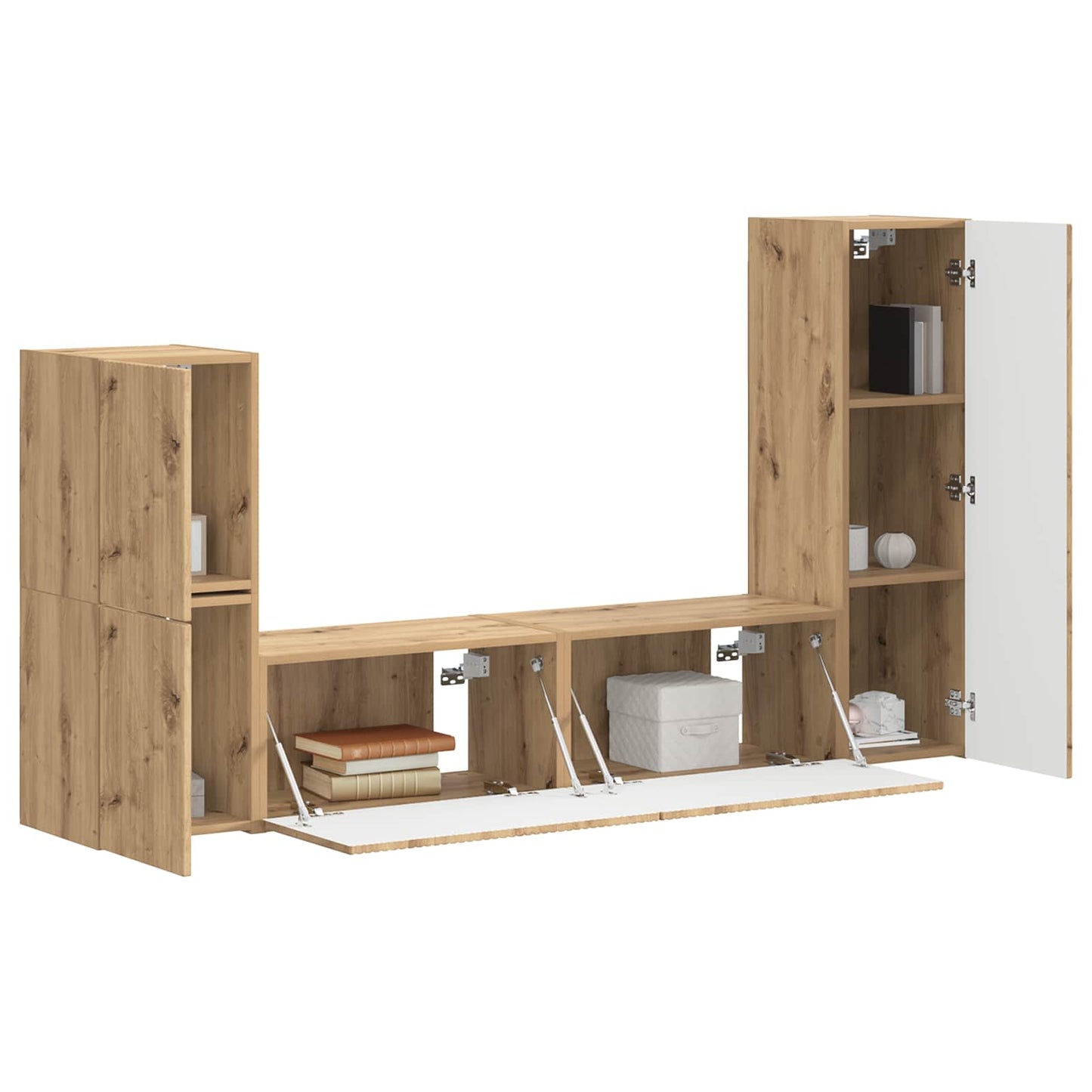 vidaXL TV Cabinet Set 4 pcs Artisan Oak Engineered Wood