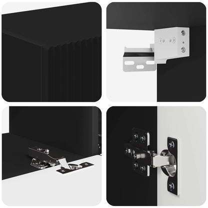 vidaXL TV Cabinet Set Wall-mounted 4 pcs Black Engineered Wood
